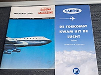 Origineel bord van sabena boeing b373 uit kantoor van directie (zeldzaam) l 1200mm h 420mm + boekje - afbeelding 2 van  5