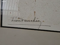 Originele handgekleurde gravure / lithografie van... - afbeelding 2 van  3