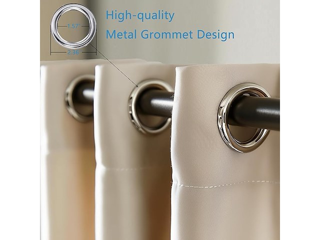 Orinova beige verduisterende gordijnen (140x160 cm) - afbeelding 5 van  6