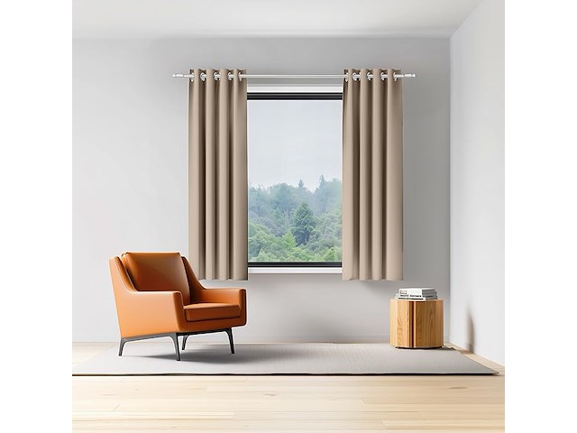 Orinova beige verduisterende gordijnen (140x160 cm) - afbeelding 2 van  6
