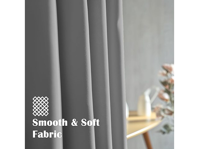 Orinova grijze verduisterende gordijnen (107x213 cm) - afbeelding 2 van  5