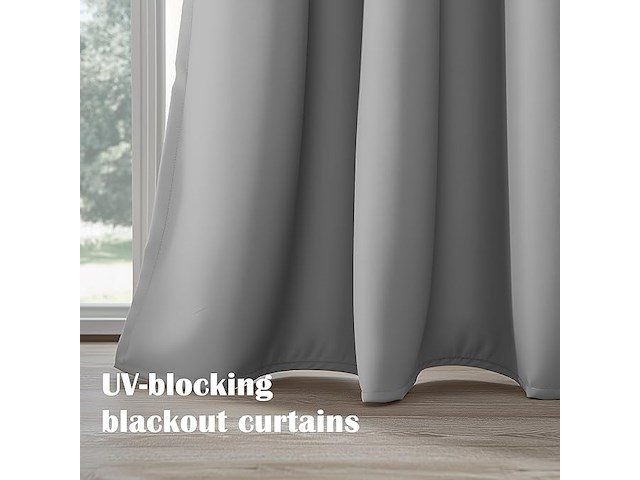 Orinova grijze verduisterende gordijnen (107x213 cm) - afbeelding 4 van  5