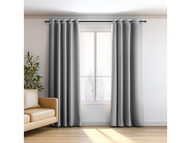 Orinova grijze verduisterende gordijnen (107x213 cm) - afbeelding 3 van  5