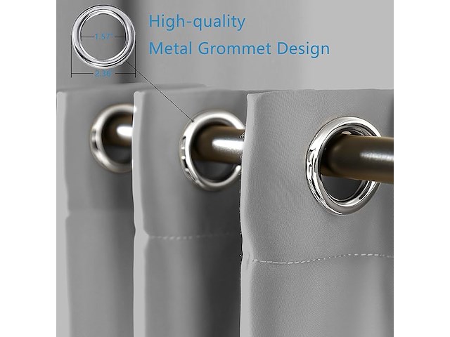 Orinova grijze verduisterende gordijnen (107x213 cm) - afbeelding 5 van  5
