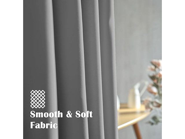 Orinova grijze verduisterende gordijnen (107x213 cm) - afbeelding 2 van  5
