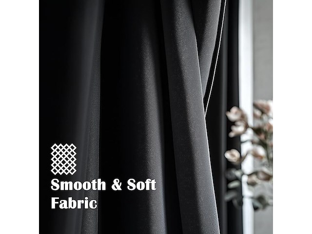 Orinova zwarte verduisterende gordijnen (140x183cm) - afbeelding 5 van  6