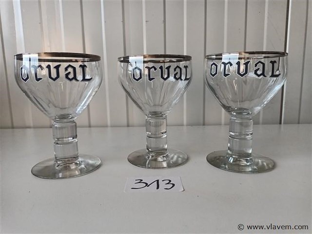 Orval glazen. 3 stuks - afbeelding 1 van  3