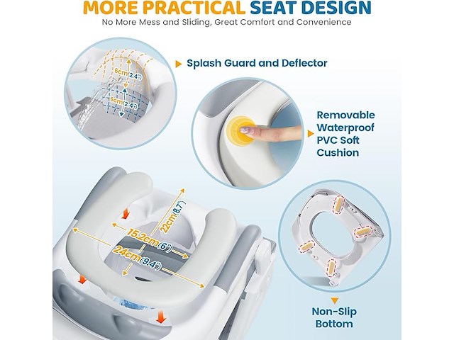 Orzbow verstelbare kindertoiletbril met trapje - afbeelding 3 van  5