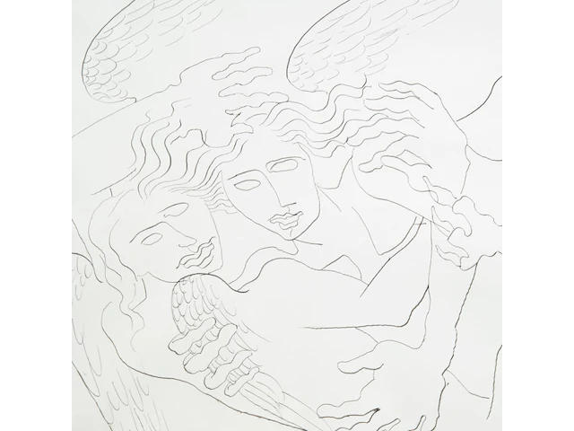 Ossip zadkine (1890-1967), two harpies attacking, 1953, ink drawing on paper 54 x 71 cm. (21.26 x 27.94 in.), frame: 81 x 100 cm. (31.89 x 39.36 in.) - afbeelding 5 van  6