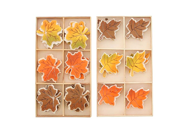 Otl decoratie vilten blad - kerst- & seizoensartikelen (82x) - afbeelding 1 van  2