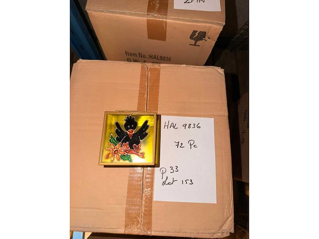 Otl "kraai" vierkante doos deksel - kerst- & seizoensartikelen (72x) - afbeelding 1 van  2