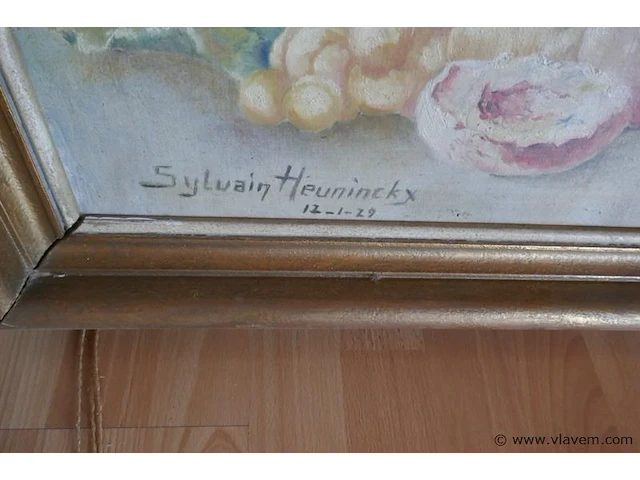 Oud aquarel op doek - afbeelding 1 van  2