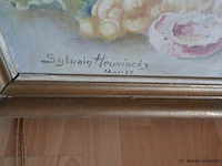 Oud aquarel op doek - afbeelding 1 van  2