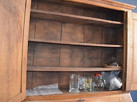 Oud eiken bureelkast met 2 deuren en valdeur met opzet 2 deuren afm. 240x145x60 - afbeelding 6 van  7