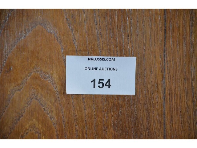 Oud eiken bureelkast met 2 deuren en valdeur met opzet 2 deuren afm. 240x145x60 - afbeelding 7 van  7