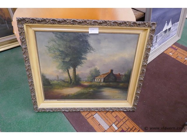 Oud schilderij op doek - afbeelding 1 van  2