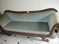 Oude 3-zitzetel groen stoffen bekleding - afbeelding 2 van  6