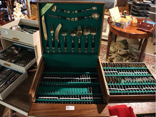 Oude bestekkoffer sian - afbeelding 3 van  10