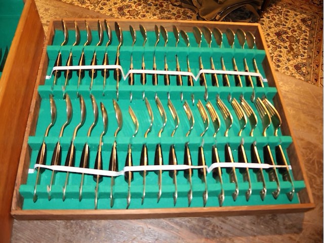 Oude bestekkoffer sian - afbeelding 6 van  10