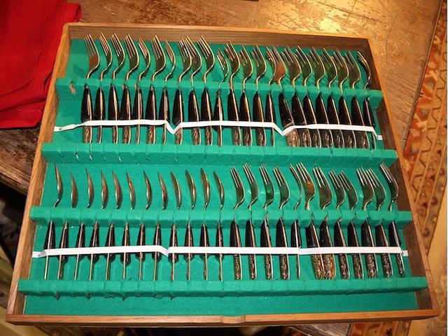 Oude bestekkoffer sian - afbeelding 7 van  10