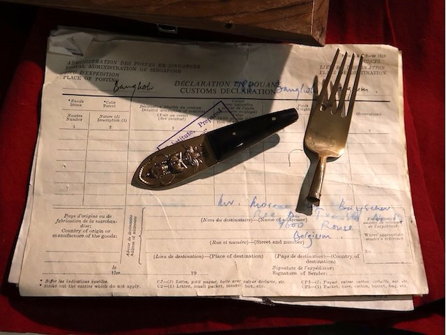 Oude bestekkoffer sian - afbeelding 9 van  10