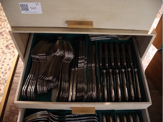 Oude bestekkoffer - afbeelding 3 van  8