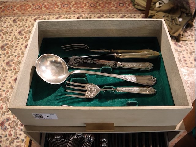 Oude bestekkoffer - afbeelding 4 van  8