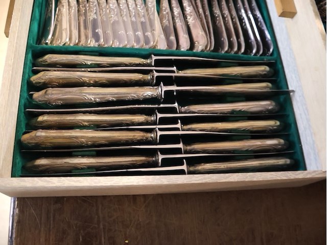 Oude bestekkoffer - afbeelding 6 van  8