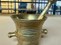 Oude bronzen vijzel - afbeelding 1 van  2