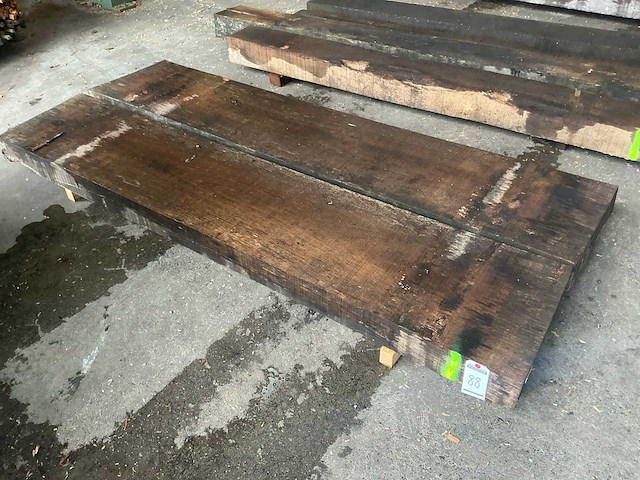 Oude eiken balken 12x48 cm (2x) - afbeelding 1 van  5
