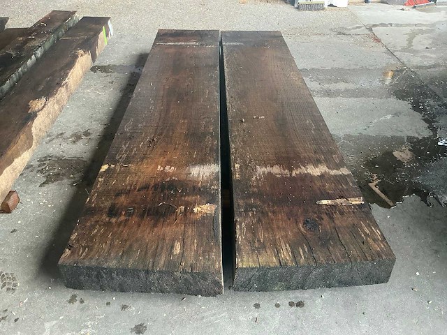 Oude eiken balken 12x48 cm (2x) - afbeelding 4 van  5
