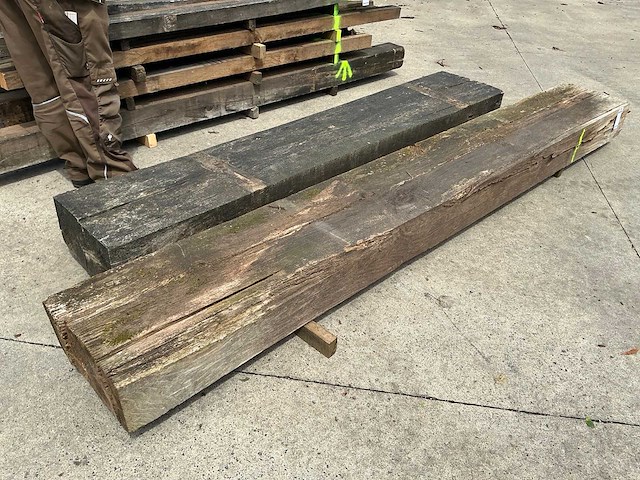 Oude eiken balken 20x40 (2x) - afbeelding 2 van  5