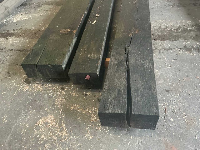 Oude eiken balken (3x) - afbeelding 3 van  5