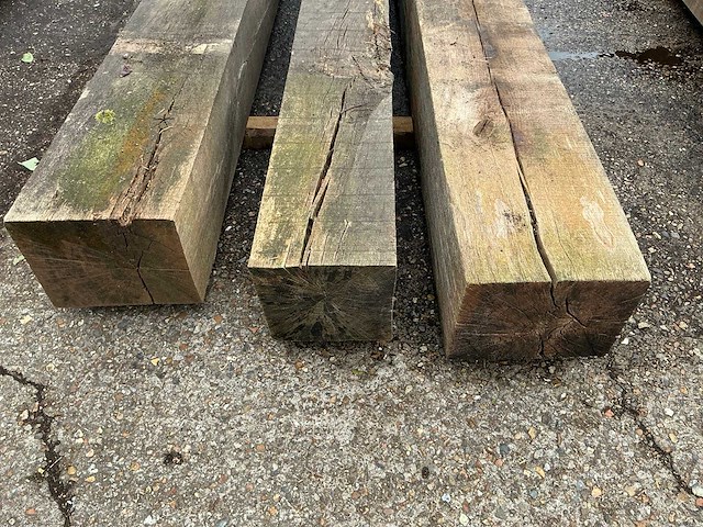 Oude eiken balken (3x) - afbeelding 3 van  4