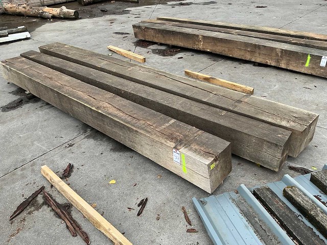 Oude eiken balken (3x) - afbeelding 1 van  2