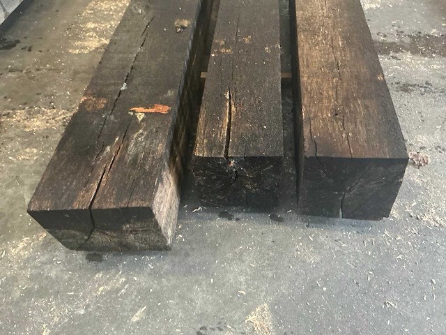 Oude eiken balken (3x) - afbeelding 3 van  6