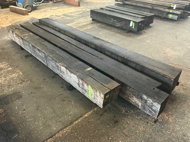 Oude eiken balken (4x) - afbeelding 1 van  6
