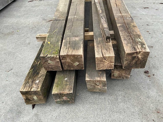 Oude eiken balken (8x) - afbeelding 3 van  6