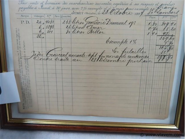 Oude factuur 1897 gedateerd - afbeelding 3 van  4