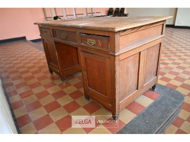 Oude houten bureau - afbeelding 4 van  6