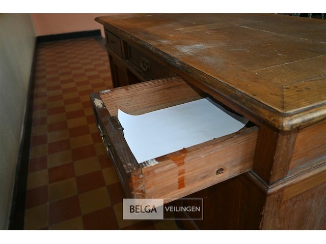 Oude houten bureau - afbeelding 5 van  6
