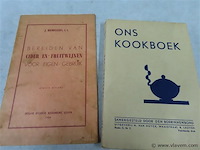 Oude kookboeken en 2 menu's - afbeelding 2 van  5