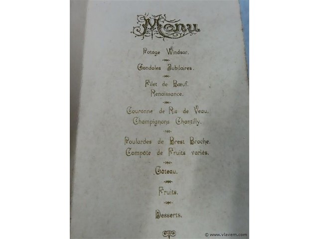 Oude kookboeken en 2 menu's - afbeelding 4 van  5
