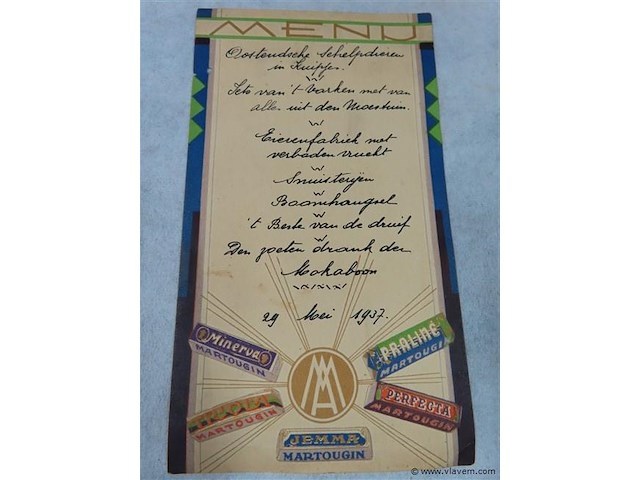 Oude kookboeken en 2 menu's - afbeelding 5 van  5