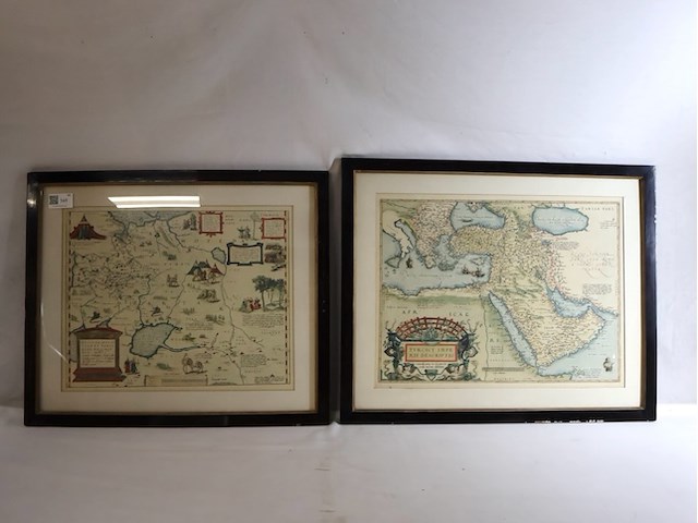 Oude landkaart (x2) - afbeelding 1 van  7