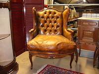 Oude lederen zetel - afbeelding 1 van  4