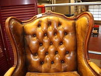 Oude lederen zetel - afbeelding 3 van  4