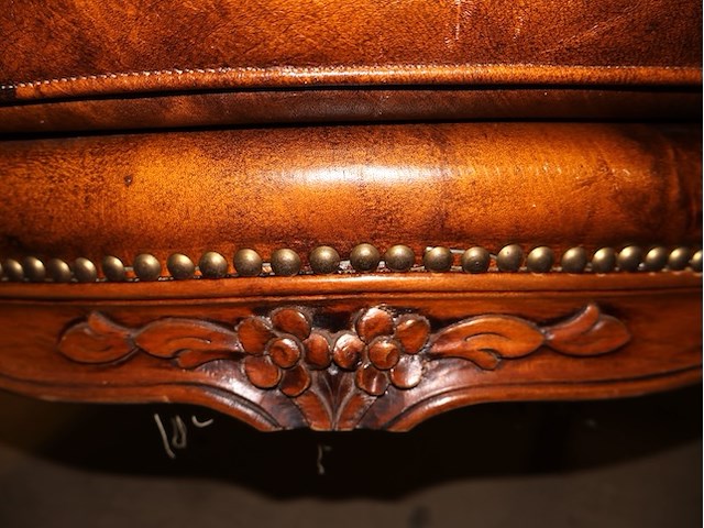 Oude lederen zetel - afbeelding 4 van  4