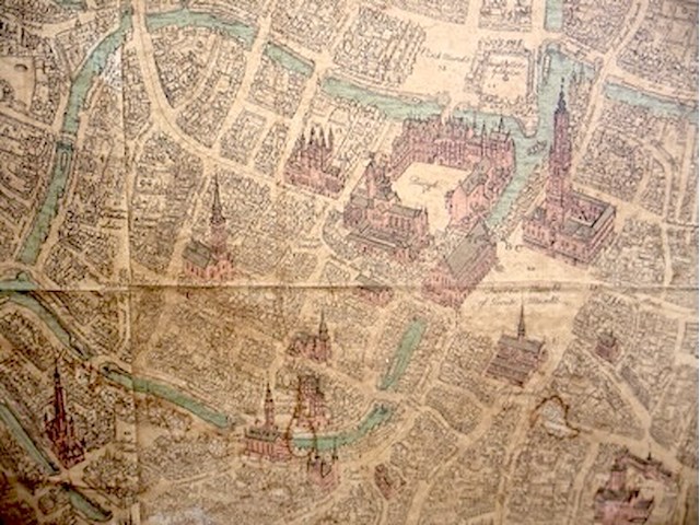 Oude map brugge met kader - afbeelding 7 van  10