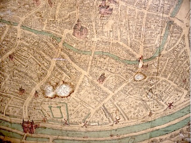 Oude map brugge met kader - afbeelding 10 van  10